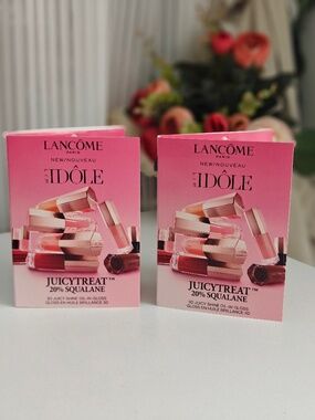 2 Lancome Lip Idole "Juicytreat" Squalane Sample 4 Colors 3D Juicy Shine Gloss